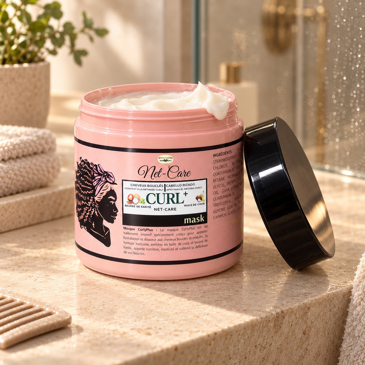 Masque à rincer CurlyPlus NET CARE pour cheveux bouclés