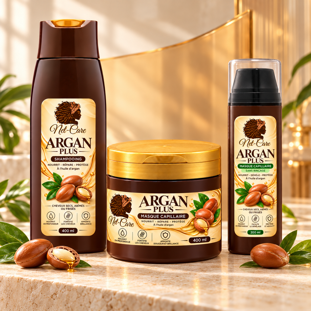 Gamme complète Argan Plus Net-Care avec trois produits