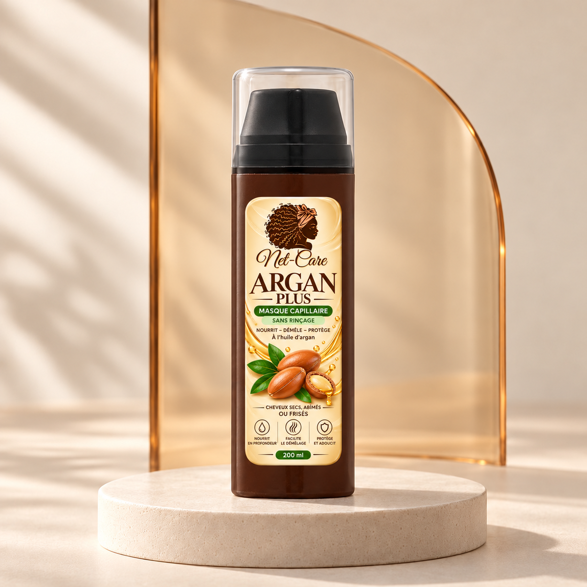 Masque sans rinçage Argan Plus Net-Care 200 ml avec nouvelle étiquette